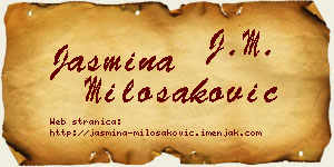 Jasmina Milošaković vizit kartica